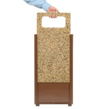 GLOBAL INDUSTRIAL 239576BN Stone Panel All Weather Trash Receptacle Urn, 12 gal, Steel, Brown