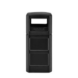 GLOBAL INDUSTRIAL 641414BK Square Plastic Waste Receptacle, Dome Lid with Open Sides, 42 gal, Black