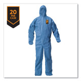 SMITH AND WESSON KleenGuard™ 58517 A20 Breathable Particle Protection Coveralls, Zip Front, Hood, Elastic Back, Wrists, Ankles, 4X-Large, Blue, 20/Carton