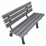 GLOBAL INDUSTRIAL 240125GY Recycled Plastic Benches with Back, 48" x 23" x 28", Gray Seat/Back, Gray Base