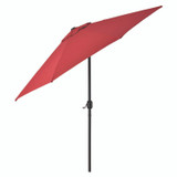 GLOBAL INDUSTRIAL 262070 Outdoor Umbrella with Tilt Mechanism, 102" Span, 94" Long, Red Canopy, Black Handle