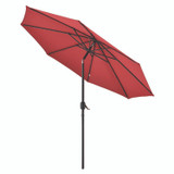 GLOBAL INDUSTRIAL 262070 Outdoor Umbrella with Tilt Mechanism, 102" Span, 94" Long, Red Canopy, Black Handle