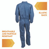 SMITH AND WESSON KleenGuard™ 58506 A20 Breathable Particle Protection Coveralls, Zip Front, Elastic Back, Wrists, Ankles, 3X-Large, Blue, 20/Carton