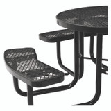 GLOBAL INDUSTRIAL 277150BK Expanded Steel Picnic Table, Round, 46" Dia x 29.5"h, Black Top, Black Base/Legs