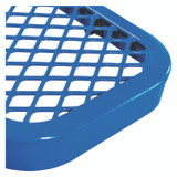 GLOBAL INDUSTRIAL 277154BL Expanded Steel Bench With Back, 72" x 24" x 33", Blue Seat/Back, Black Base