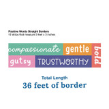 CARSON-DELLOSA EDUCATION 108520 Straight Borders, 12-Piece Set, Motivational: Positive Words, 3" x 3 ft, Multicolor
