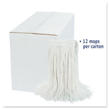 BOARDWALK 2024RCT Cut-End Wet Mop Head, Rayon, #24, White, 12/Carton