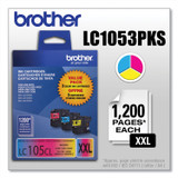 BROTHER INTL. CORP. LC1053PKS LC1053PKS Innobella Super High-Yield Ink, 1,200 Page-Yield, Cyan/Magenta/Yellow