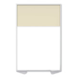 GHENT MANUFACTURING, INC MP7248208A Floor Partition with Aluminum Frame and 2 Split Panel Infill, 48.06 x 2.04 x 71.86, White/Carmel