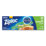 SC JOHNSON Ziploc® 315880 Sandwich Seal Top Bags, XL Sandwich, 8" x 7", Clear, 30/Box