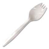 BERK ENTERPRISES INC Berkley Square 1105000 Individually Wrapped Mediumweight Cutlery, Spork, Plastic, White, 1,000/Carton