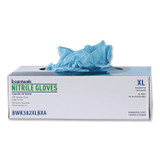 BOARDWALK 382XLCTA Disposable Examination Nitrile Gloves, Powder-Free, X-Large, 5 mil Thick, 9.5" Long, Blue, 100/Box, 10 Boxes/Carton