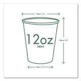 VEGWARE LV12G 89-Series Hot Cup, 12 oz, Paper, White/Green, 1,000/Carton