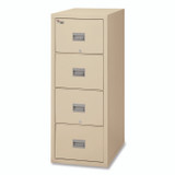 FIRE KING INTERNATIONAL FireKing® 4P1825-CPA Patriot by FireKing Insulated Fire File, 1-Hour Fire Protection, 4 Legal/Letter File Drawers, Parchment, 17.75 x 25 x 52.75