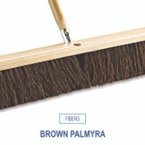 BOARDWALK 20136 Floor Brush Head, 3.25" Brown Palmyra Fiber Bristles, 36" Brush