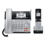 VTECH COMMUNICATIONS AT&T® TL86103 Connect to Cell TL86103 Two-Line Corded/Cordless Phone, Corded Base Station and 1 Additional Handset, Black/Silver