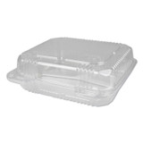 DURABLE PACKAGING PXT833 Plastic Clear Hinged Containers, 3-Compartment, 5 oz/5 oz/15 oz, 8.88 x 8 x 3, Clear, 250/Carton