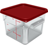 CFS BRANDS Carlisle 1195207 Squares Polycarbonate Food Storage Container, 6 qt, 8.75 x 8.75 x 7.31, Clear, Plastic