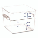 CFS BRANDS Carlisle 1195407 Squares Polycarbonate Food Storage Container, 12 qt, 11.13 x 11.13 x 8.25, Clear, Plastic