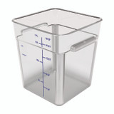 CFS BRANDS Carlisle 1195507 Squares Polycarbonate Food Storage Container, 18 qt, 11 13 x 11.13 x 12.58, Clear, Plastic