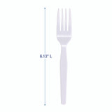 BOARDWALK FORKMWPSCT Mediumweight Polystyrene Cutlery, Fork, Plastic, White, 100/Box, 10 Boxes/Carton