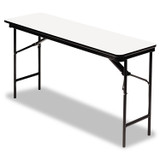 ICEBERG ENTERPRISES 55287 OfficeWorks Commercial Wood-Laminate Folding Table, Rectangular, 72" x 18" x 29", Gray Top, Charcoal Base