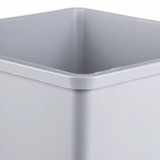 RUBBERMAID COMMERCIAL PROD. 3958 GRA Untouchable Square Waste Receptacle, 35 gal, Plastic, Gray