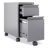 HIRSH INDUSTRIES SPACE SOLUTIONS 24044 Zip Mobile Pedestal File, 2-Drawer, Box/File, Legal/Letter, Arctic Silver, 10 x 19.88 x 21.75