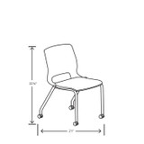 HON COMPANY MG1NSREPLAT Motivate Four-Leg Stacking Chair, Up to 300 lbs, 18" Seat Height, Regatta Seat and Back, Platinum Base, 2/Carton