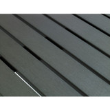 KFI STUDIOS 840031918536 Eveleen Outdoor Patio Table with Six Gray Powder-Coated Polymer Chairs, 32 x 55 x 29, Gray