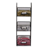 SAFCO PRODUCTS 3290BL Onyx Breakroom Organizers, 3 Compartments, 6 x 6 x 18, Steel Mesh, Black