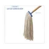 BOARDWALK 720C Mop Head, Economical Lie-Flat Head, Cotton Fiber, 20 oz, White, 12/Carton