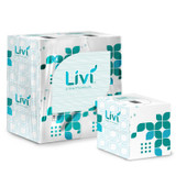 SOLARIS PAPER Livi® Ultra Premium 192101 Facial Tissue, Cube Box, 2-Ply, White, 80 Sheets/Box, 4 Boxes/Pack, 6 Packs/Carton