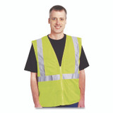 PROTECTIVE INDUSTRIAL PRODUCTS INC PIP 3020702ZLYXL ANSI Class 2 Two-Pocket Zipper Mesh Safety Vest, X-Large, Hi-Viz Lime Yellow