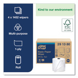 SCA TISSUE Tork® 291380 Paper Wiper Roll Towel, 1-Ply, 7.68" x 1,150 ft, White, 4 Rolls/Carton