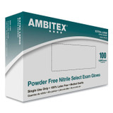 TRADEX INTERNATIONAL AMBITEX® NXL400 N400 Series Powder-Free Nitrile Gloves, X-Large, Blue, 100/Box
