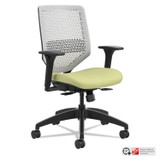 HON COMPANY SVR1AILC82TK Solve Series ReActiv Back Task Chair, Supports Up to 300 lb, 18" to 23" Seat Height, Meadow Seat, Titanium Back, Black Base