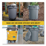 RUBBERMAID COMMERCIAL PROD. 2620 YEL Vented Round Brute Container, 20 gal, Plastic, Yellow