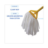 BOARDWALK BW2020 Nonwoven Cut End Edge Mop, Rayon/Polyester, #20, White, 12/Carton
