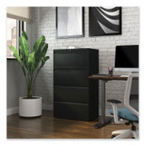 ALERA HLF3054BL Lateral File, 4 Legal/Letter-Size File Drawers, Black, 30" x 18.63" x 52.5"