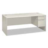 HON COMPANY 38293RB9Q 38000 Series Right Pedestal Desk, 72" x 36" x 30", Light Gray/Silver