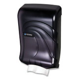 CFS BRANDS San Jamar® T1790TBK Large Capacity Ultrafold Multifold/C-Fold Towel Dispenser, Oceans, 11.75 x 6.25 x 18, Transparent Black Pearl