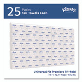 KIMBERLY-CLARK PROFESSIONAL Kleenex® 13254 Premiere Folded Towels, 1-Ply, 9.4 x 12,4, White, 120/Pack, 25 Packs/Carton