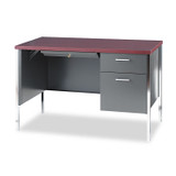 HON COMPANY 34002RNS 34000 Series Right Pedestal Desk, 45.25" x 24" x 29.5", Mahogany/Charcoal