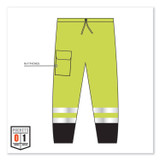 TENACIOUS HOLDINGS, INC. ergodyne® 23955 GloWear 8910BK Class E Hi-Vis Pants with Black Bottom, Polyester, Large/X-Large, Lime