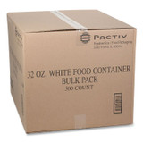 PACTIV EVERGREEN CORPORATION D32RB Paper Round Food Container, 32 oz, 4.5" Diameter x 5.1" h, White, 500/Carton