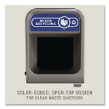 RUBBERMAID COMMERCIAL PROD. 1961629 Configure Indoor Recycling Waste Receptacle, Mixed Recycling, 33 gal, Metal, Gray