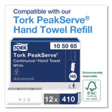 SCA TISSUE Tork® 552520 PeakServe Continuous Hand Towel Dispenser, 14.57 x 3.98 x 28.74, White
