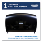 KIMBERLY-CLARK PROFESSIONAL Professional* 09551 Cored JRT Jumbo Combination Tissue Dispenser, 20.4 x 5.8 x 13.1, Smoke/Gray