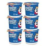KELLOGG'S 01468 Breakfast Cereal, Frosted Flakes, Single-Serve 2.1 oz Cup, 6/Box